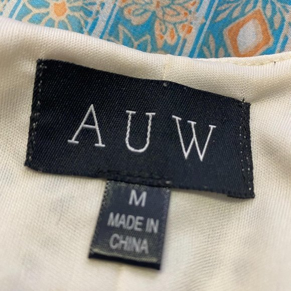 AUW Crochet Bodice Asymmetric Skirt Hem Dress - Picture 3 of 3